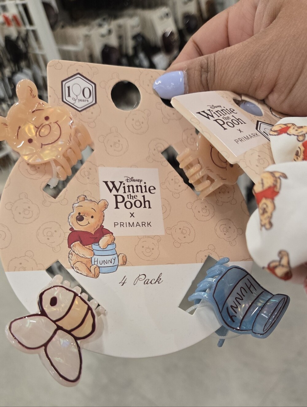 Winnie the Pooh x Primark Hair Clip & Scrunchie Set - Yellow, Red, Cream, Blue - Picture 2 of 3